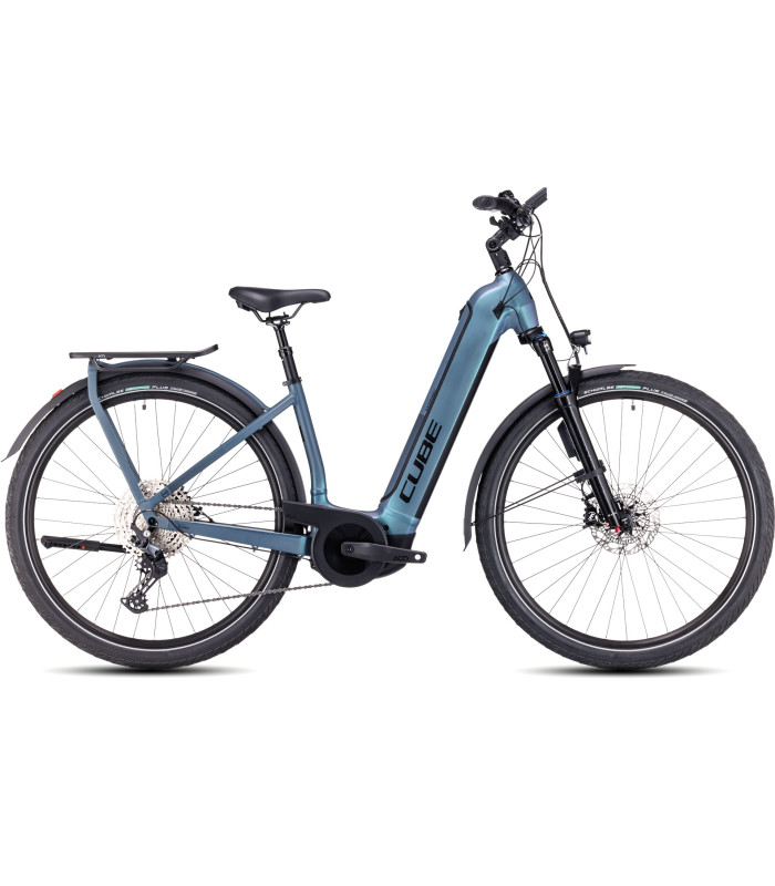Vélo Tout Chemin électrique Cube Kathmandu Hybrid ABS 750 Easy Entry smaragdgrey'n'blue 2024
