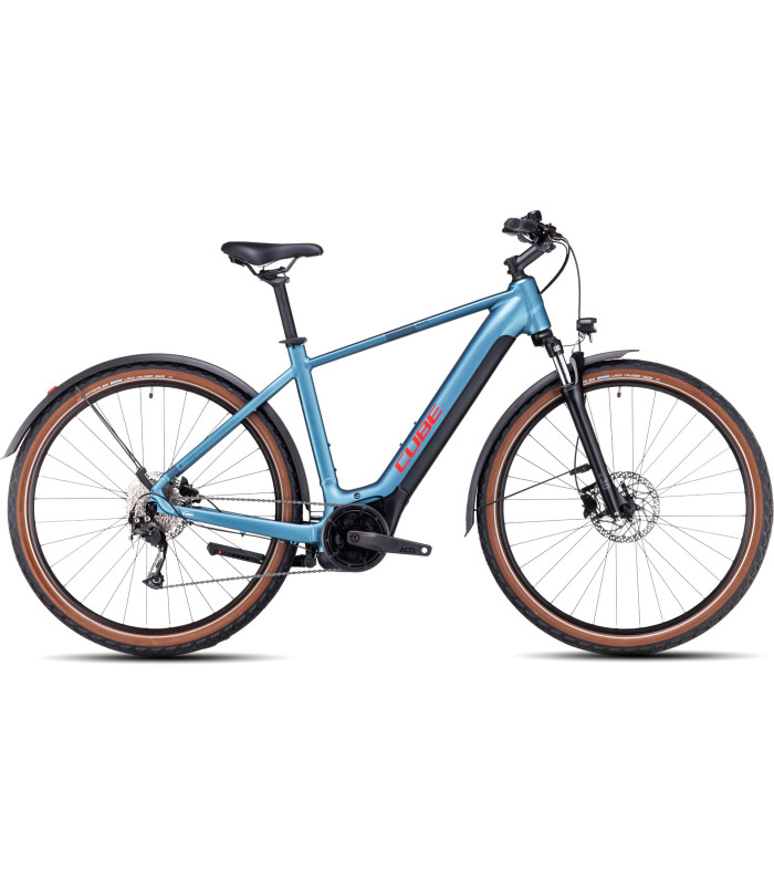 Vélo Tout Chemin électrique Cube Nuride Hybrid Performance 500 Allroad metalblue'n'red 2024
