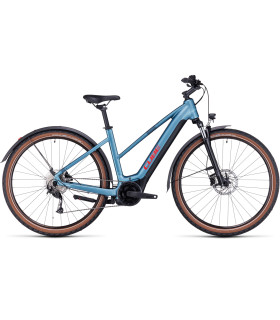 Vélo Tout Chemin électrique Cube Nuride Hybrid Performance 500 Allroad Trapeze metalblue'n'red 2024