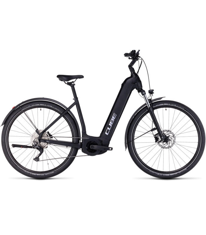 Vélo Tout Chemin électrique Cube Nuride Hybrid Pro 750 Allroad Easy Entry black'n'metal 2024