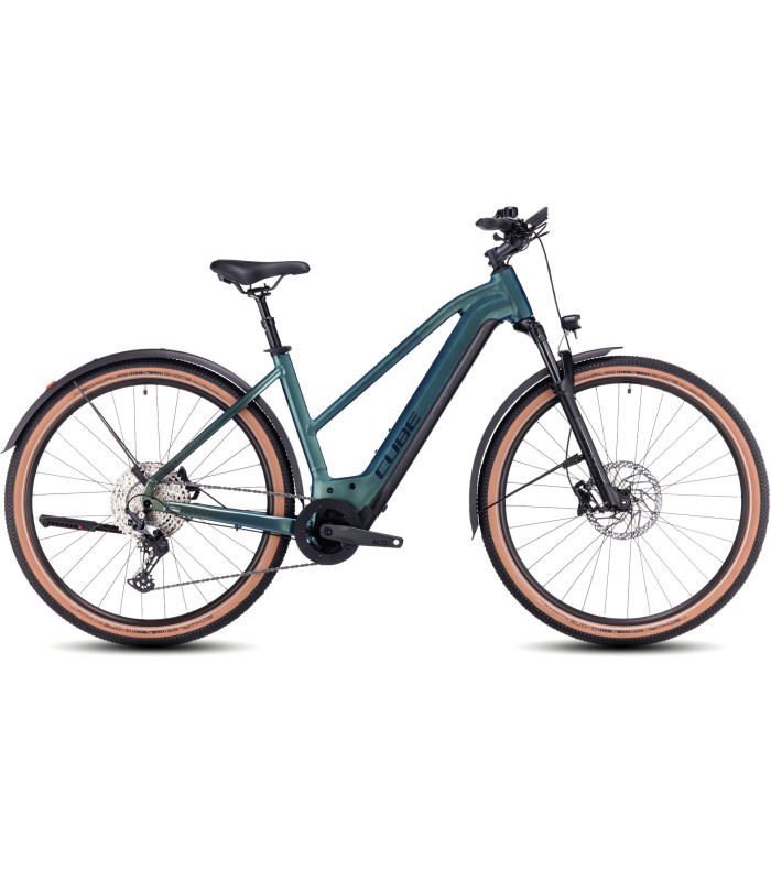 Vélo Tout Chemin électrique Cube Nuride Hybrid SLX 750 Allroad Trapeze verde'n'black 2024