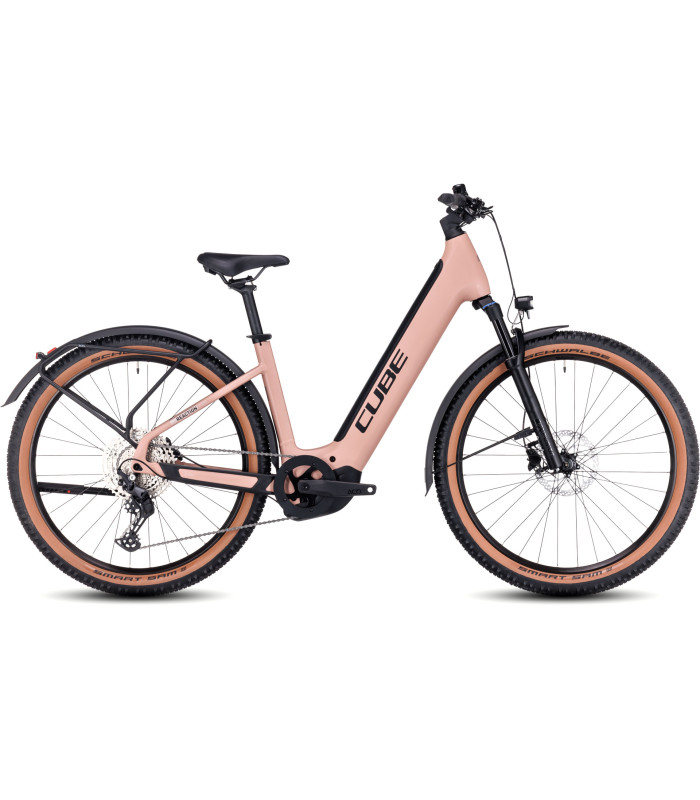 VTT électrique Cube Reaction Hybrid Pro 500 Allroad Easy Entry blushrose'n'silver 2024