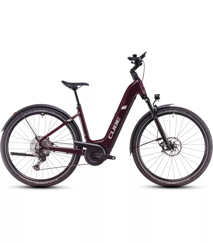 Vélo Tout Chemin électrique Cube Nuride Hybrid SLX Allroad amarone'n'lunar - Easy Entry 2025