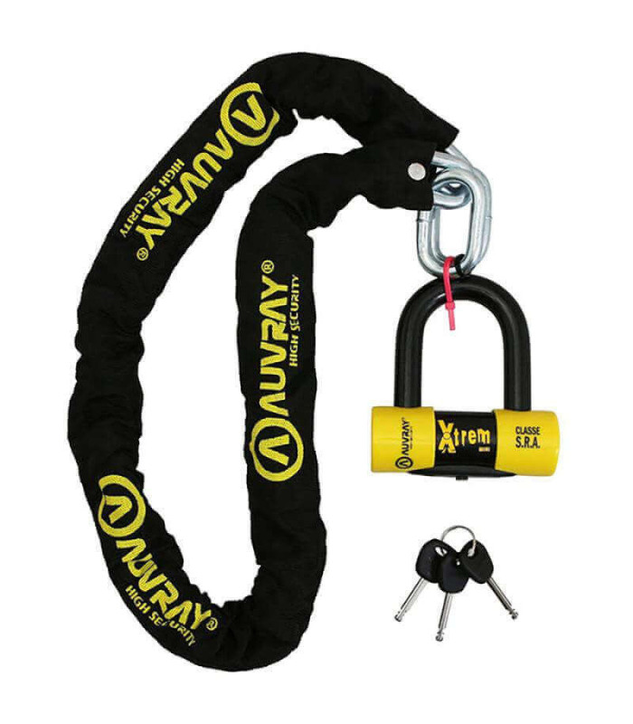 Antivol AUVRAY CHAINE + CADENAS 1.20M 