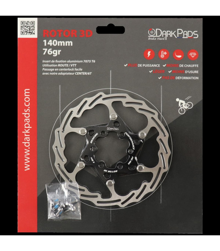 Disque de frein DARKPADS ROTOR 3D 160MM 6 TROUS
