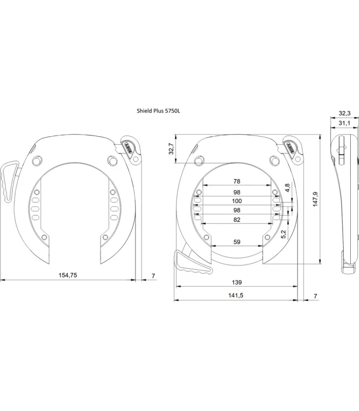 Antivol Abus SHIELD™ Plus 5750L R black ka. OneKey