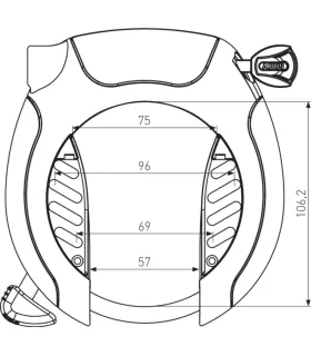Antivol Abus PRO SHIELD XPlus™ 5955 NR black + 6KS/85 + ST 5950 XPlus™