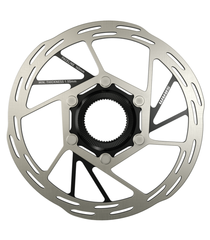 Disque de frein SRAM PACELINE CENTERLOCK ARRONDI ARGENT / NOIR 160MM 