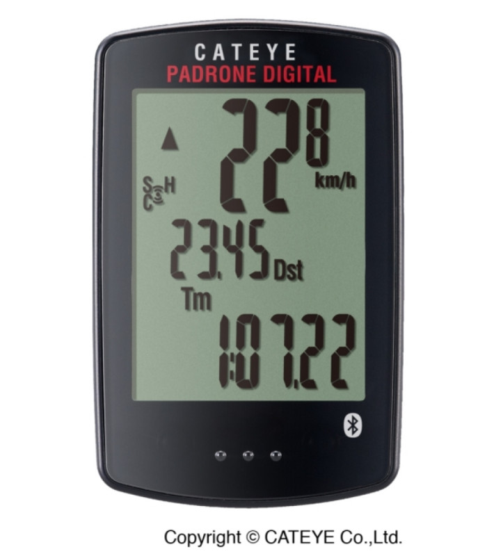 Compteur Vélo CatEye Padronne Digital Wireless CC-PA400B avec Capteur Vitesse/Cadence Bluetooth