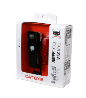 Éclairage Vélo CatEye AMPP 100 & VIZ 100 Rechargeable