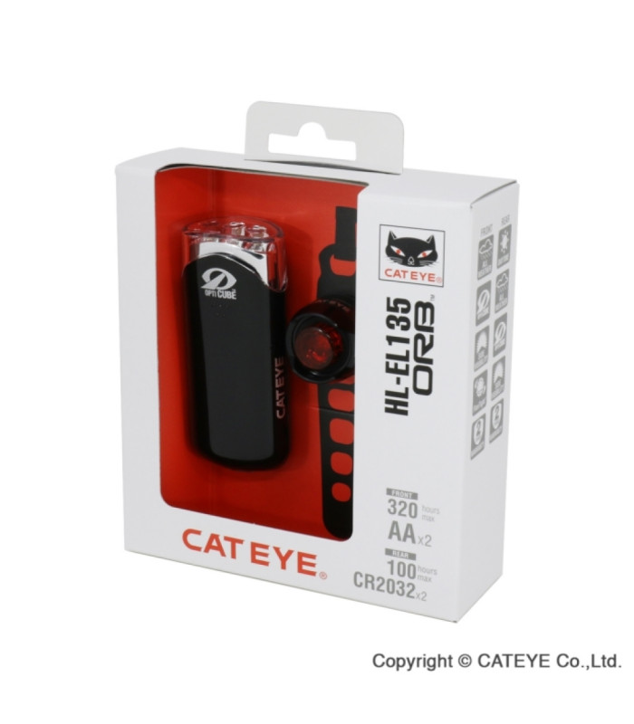 Set Éclairage Avant EL135 et Arrière Orb Piles CatEye