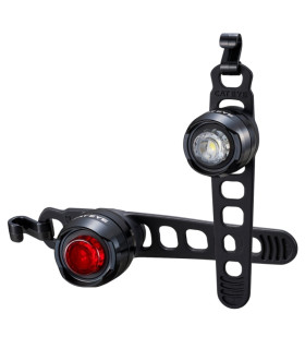 Éclairage Vélo CatEye Orb Rechargeable Avant/Arrière Noir Poli