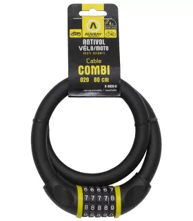 Antivol vélo câble AUVRAY Combi à chiffres 80 Ø 20