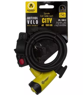 Antivol vélo câble AUVRAY CITY 150 Ø 8