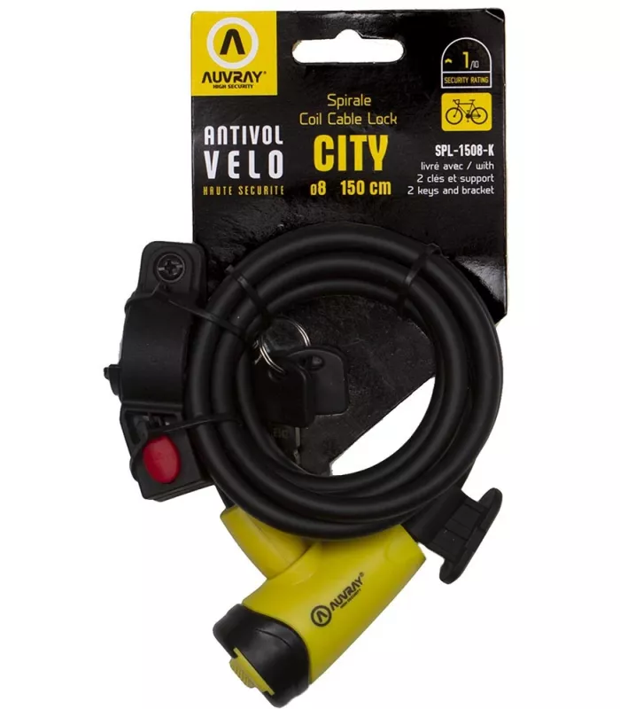 Antivol vélo câble AUVRAY CITY 150 Ø 8