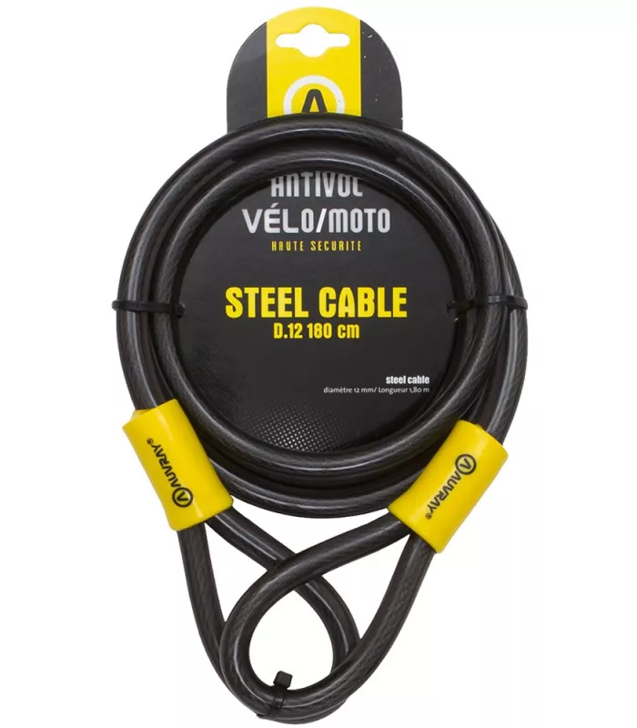 Antivol vélo câble AUVRAY STEEL CABLE 180 Ø 12