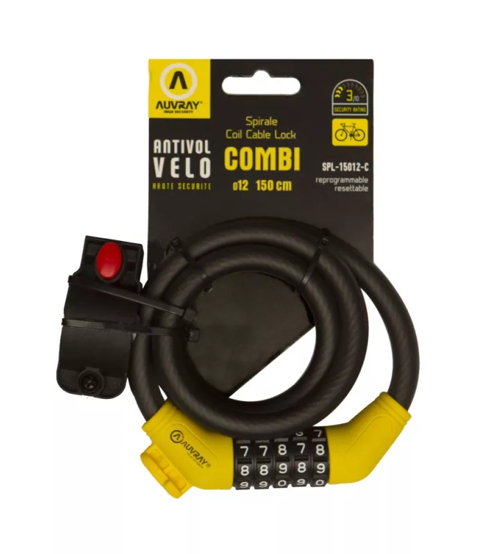 Antivol vélo câble AUVRAY COMBI 150