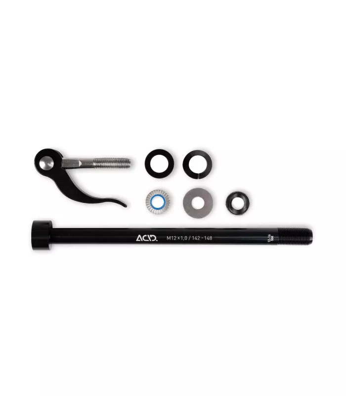 Axe Traversant ACID M12x1.0 142-148mm pour Remorque Vélo
